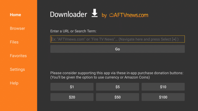 Downloader utility URL and search field ready for the app code