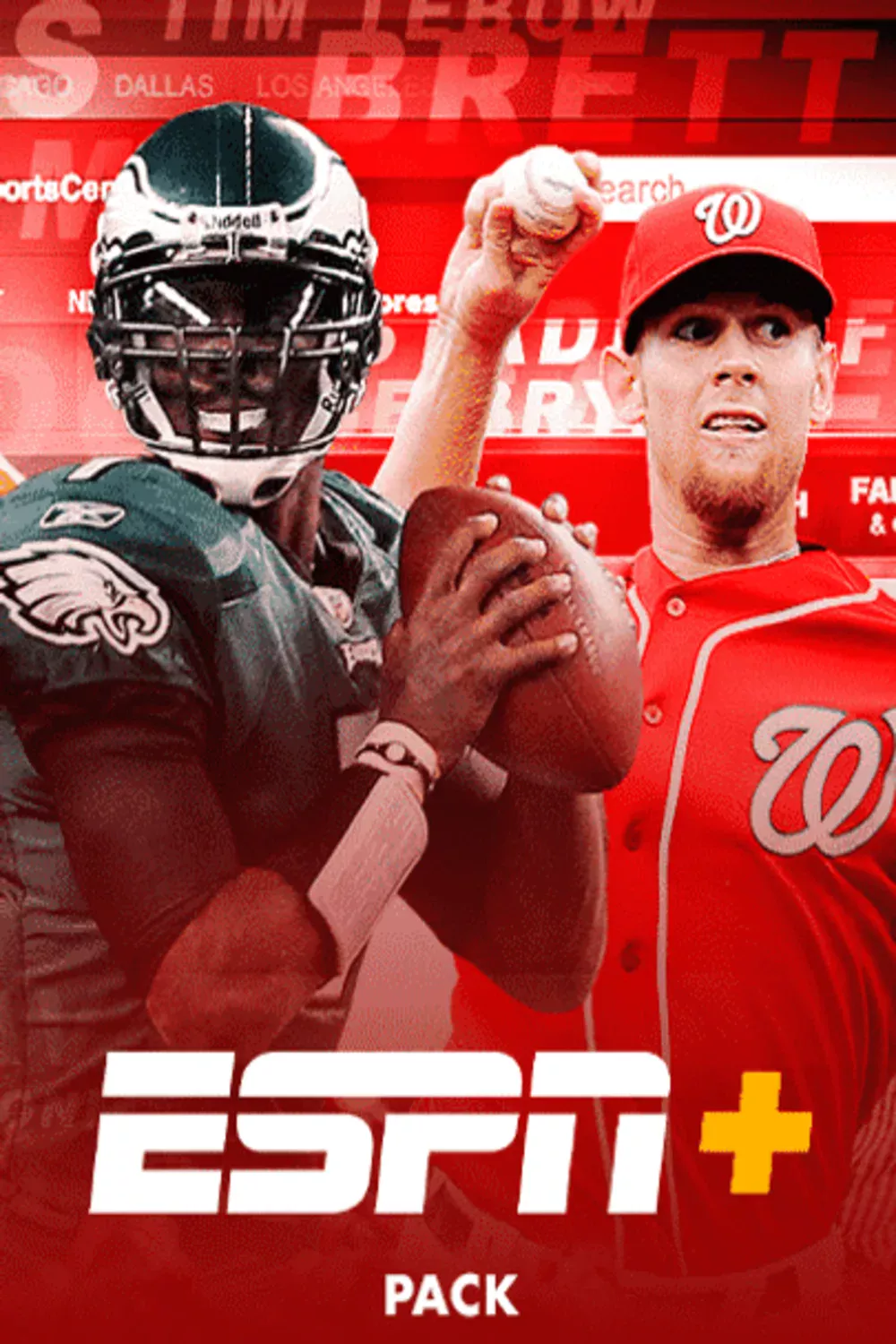 American football and baseball sports package artwork